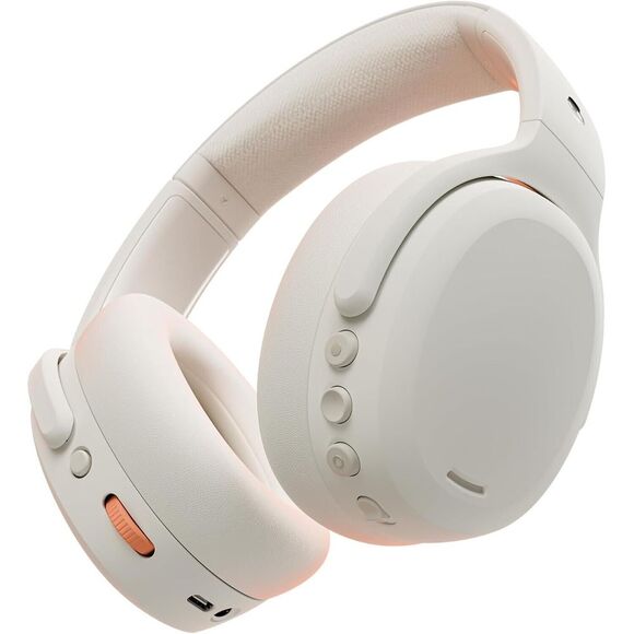 Skullcandy Crusher ANC 2 Bluetooth Wireless Headphones Bone White Orange Glow - Picture 1 of 3